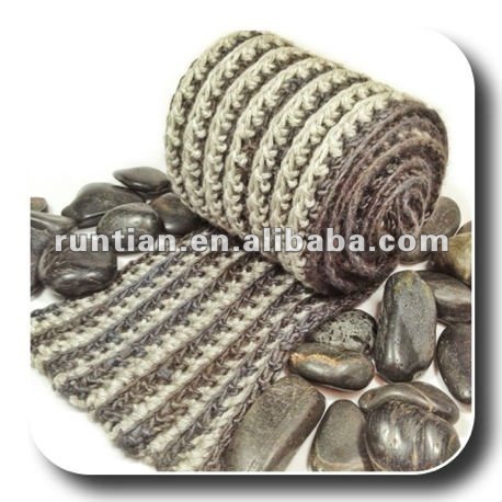 Reversible de los hombres acanalado crochet bufanda de la manera