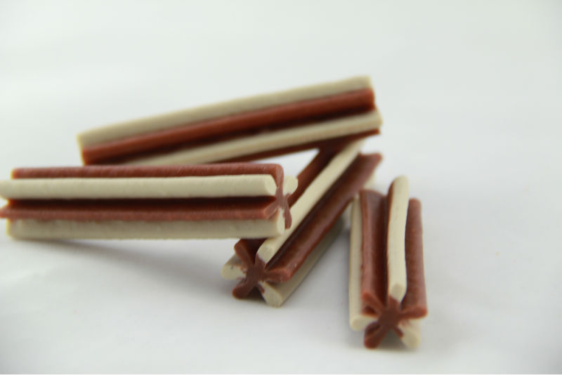 brands of chewing gum(two-tone straight hexagonal natural dog chewing bone)