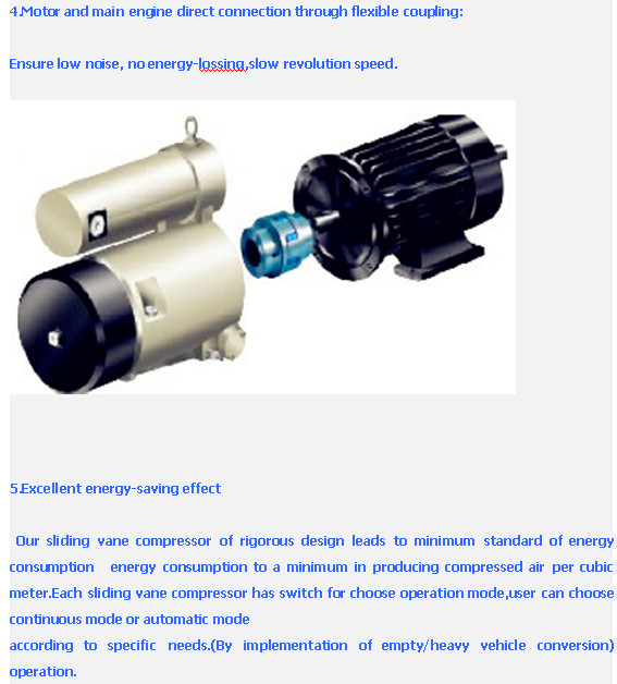 (4-15KW)&(3-5&7-13bar)Energy-saving rotary sliding vane air compressor,0.5-2.35F.A.D