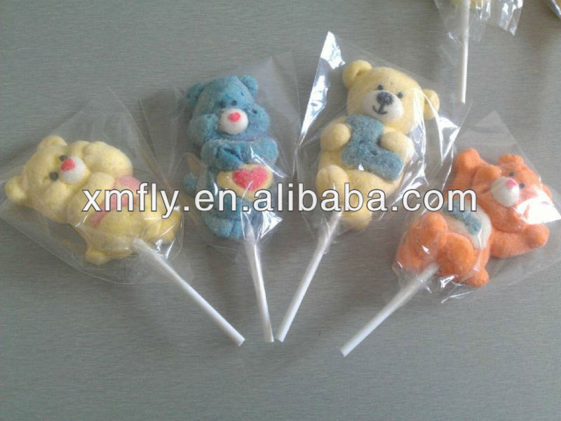 soft angry small bird and animal shape sweet fruity bulk halal stick cotton lollipop candy