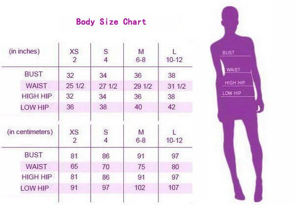 HL XS size Chart