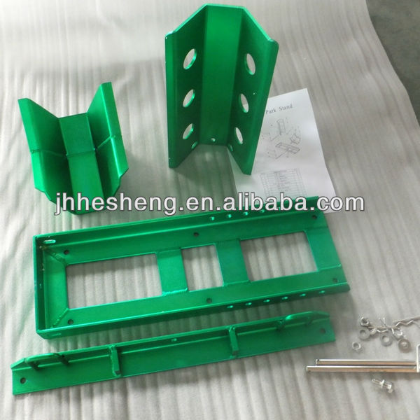 Shot blast anodized Green motorcycle stand wheel chock motorcycle parking stand (7).jpg