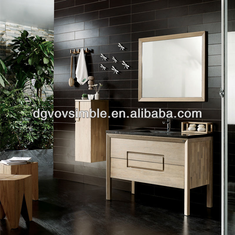 Facile da installare in legno massello mobile bagno con naturale ... Bagno con controsoffitto
