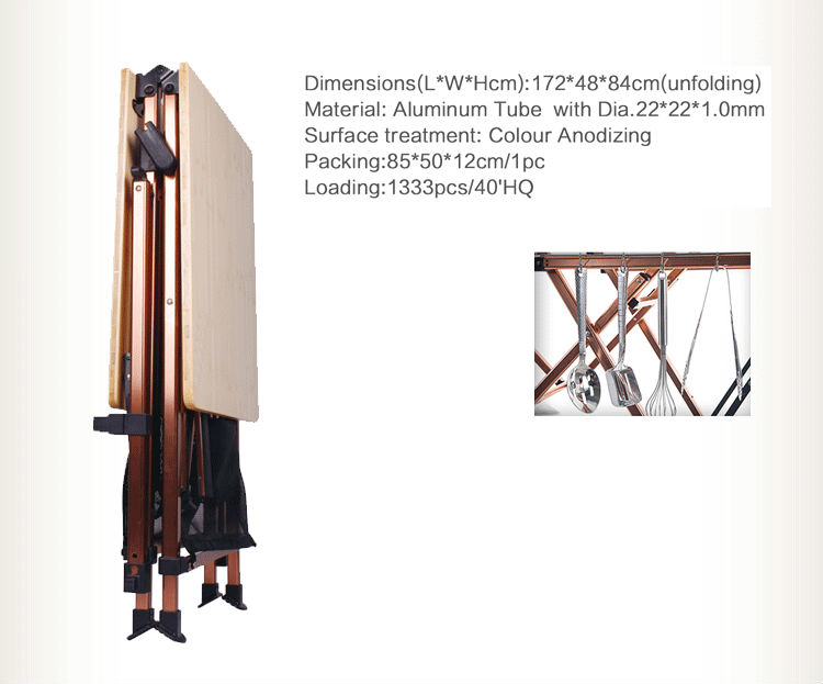 屋外折りたたみ2013新しいユニークな竹のキッチンテーブル高さ調節pct331台所のテーブル仕入れ・メーカー・工場