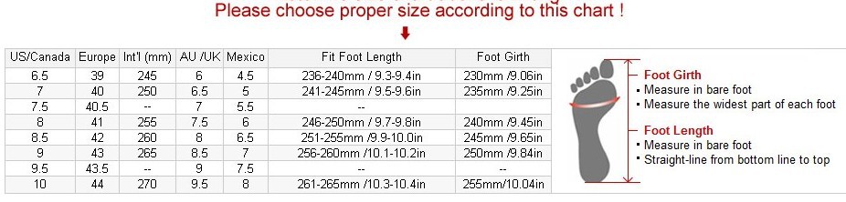 Vagabond Shoe Size Chart