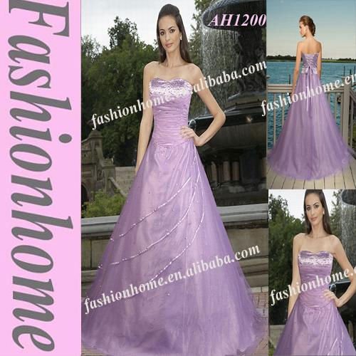 Strapless Lavender wedding dress AH1200