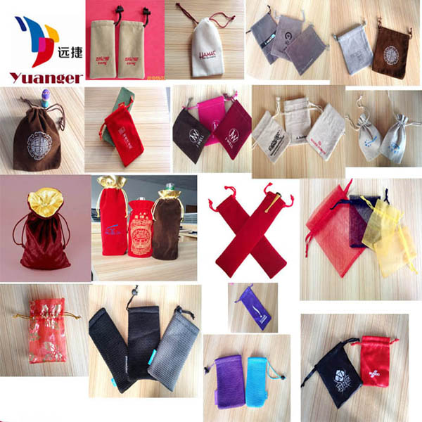 Factory price Hande made Colorful Satin Embroidery Gift Pouches