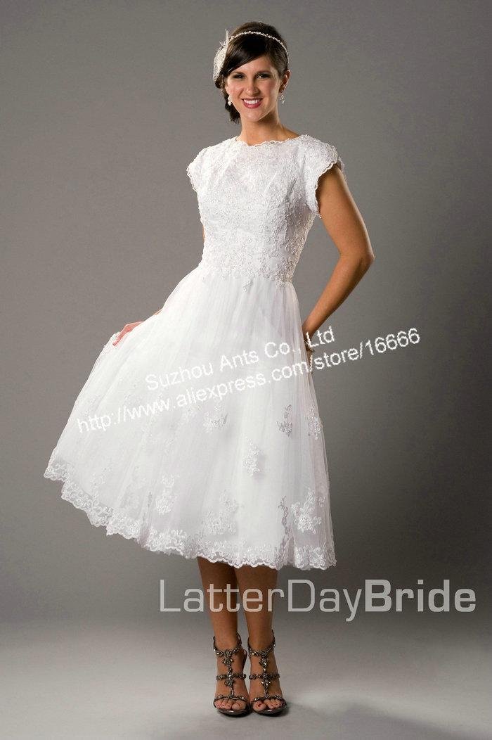 mid length bridal gowns