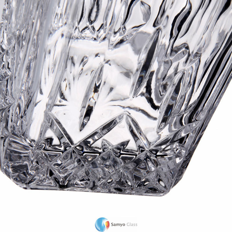 wholesale handmade fancy empty 750ml clear whiskey wine glass bottle