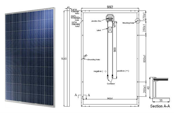 225w - 240w poly pv solar panel