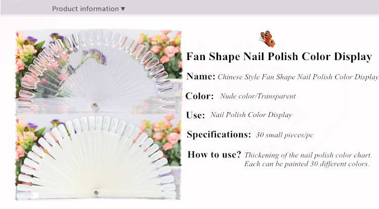 Fan Shape Nail Color Chart Nail Polish Display