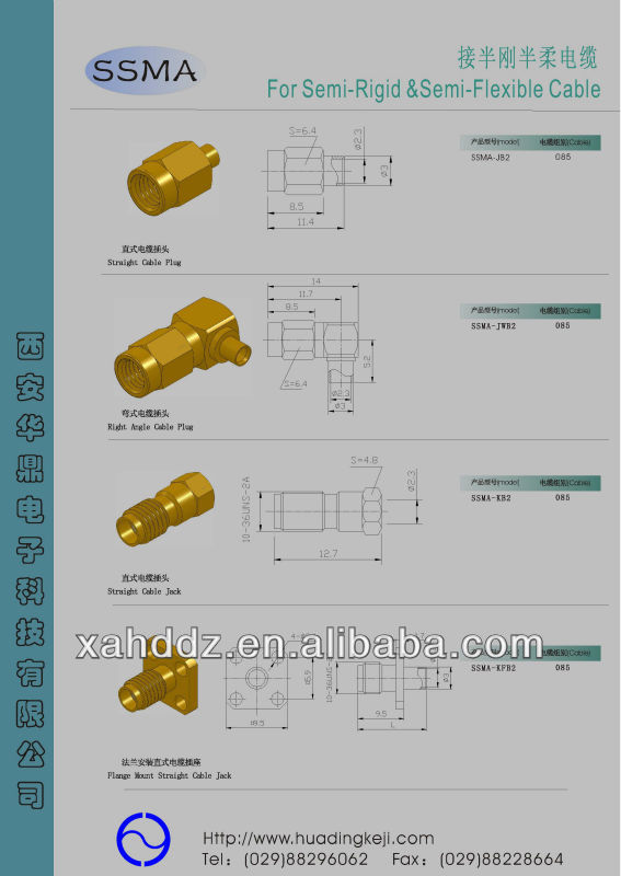 Ssmaコネクタのためのrg316/rg174/rg188仕入れ・メーカー・工場