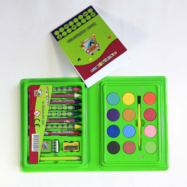 COLOR CRAYON SET WITH COLORING BOOK DETAILS