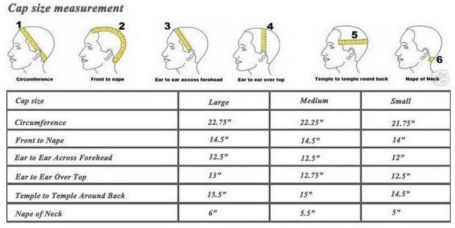 Wig Cap Size Chart