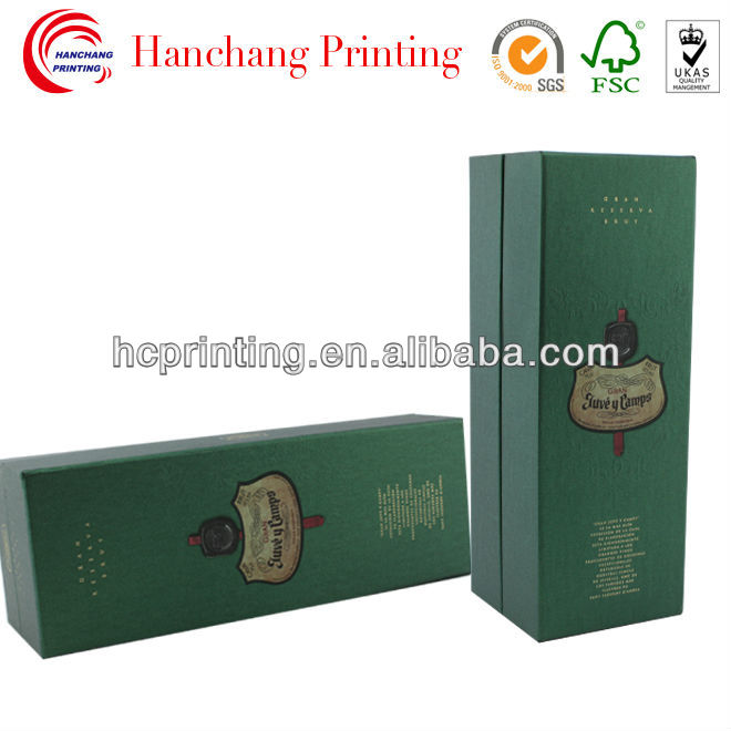 Classical Cardboard Single Bottle Wine Box