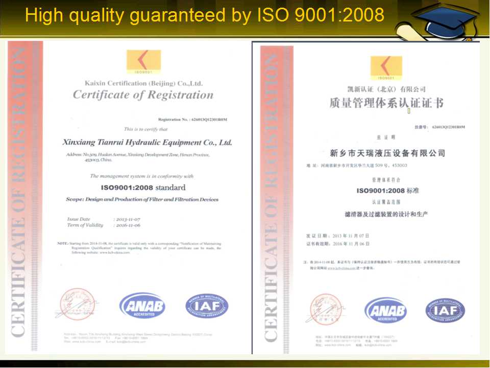 Certification for ISO9002