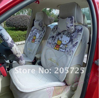 Wholesale cheap Full set Kitty Plush Universal auto car seat covers for all normal sized Car makes and EMS/DHL free shipping Wholesale cheap Full set Kitty Plush Universal auto car seat covers for all normal sized Car makes and EMS/DHL free shipping