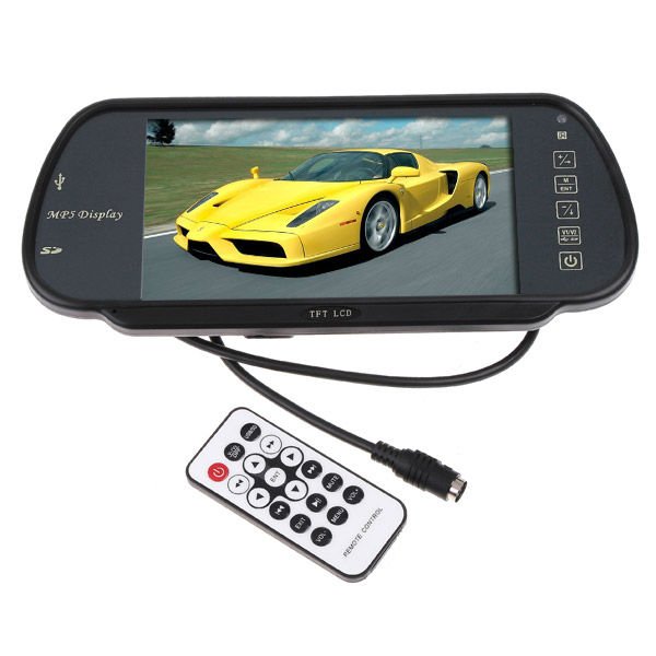 7 Inch Color TFT LCD Car Rearview Monitor SD USB With MP5 