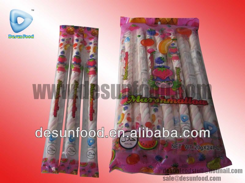 Double taste Jelly candy coated marshmallow lollipop