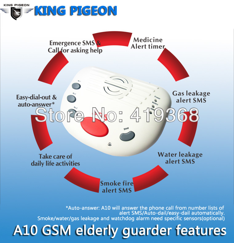 A10 GSM Elderly guarder alarm features