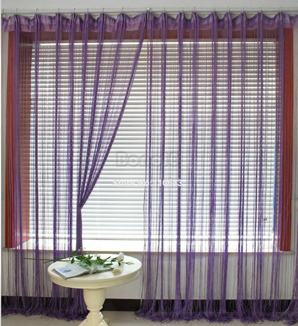 Купить занавеска new fashion 200cm*100cm deep coffee line string curtain home decoration fringe panel room door window partition.