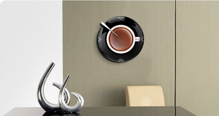 Kahve Zamanı tasarım duvar saatleri 