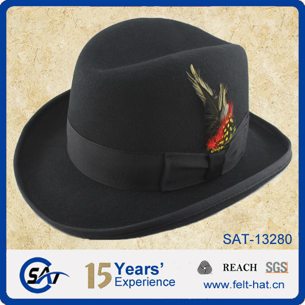 ヴィンテージ2013100%ホンウールフェルト帽子の羽トリム ホンズウールの帽子を感じた問屋・仕入れ・卸・卸売り