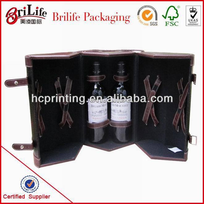 custom design leather wine bottle case