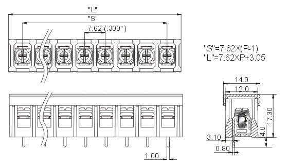 Barrier PCB Terminal block co<em></em>nnector 20A socket co<em></em>nnector UL pitch 7.62mm with Cover Side Pin wire co<em></em>nnector cable KF28S-7.62仕入れ・メーカー・工場