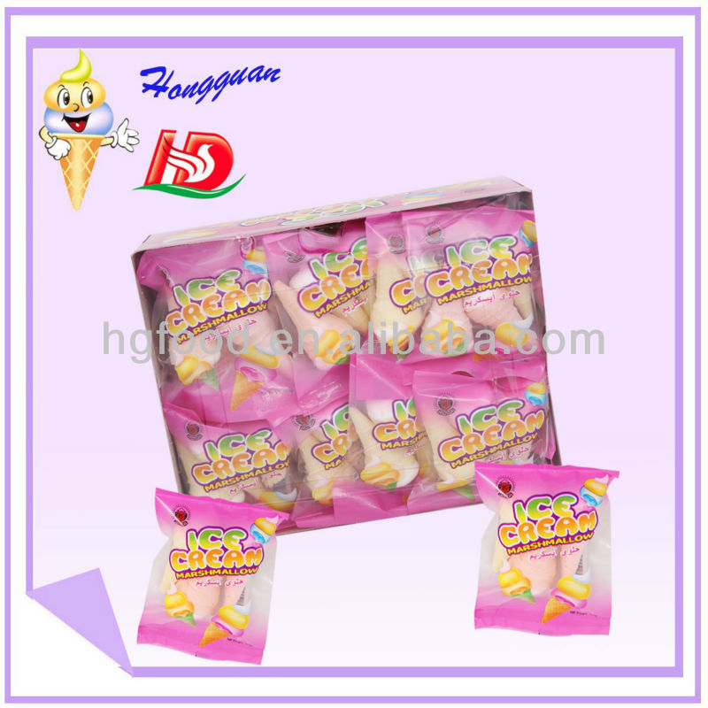 Semi-soft ice cream cone marshmallow