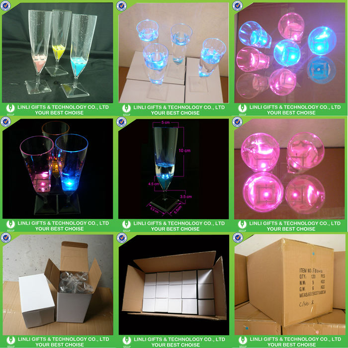 Liquid Activated LED Champagne Glasses,China OEM price supplier 21food