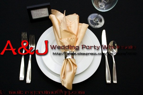 Wholesale Free shipping 45X45cm 17x17inch plain damask satin napkins dinner