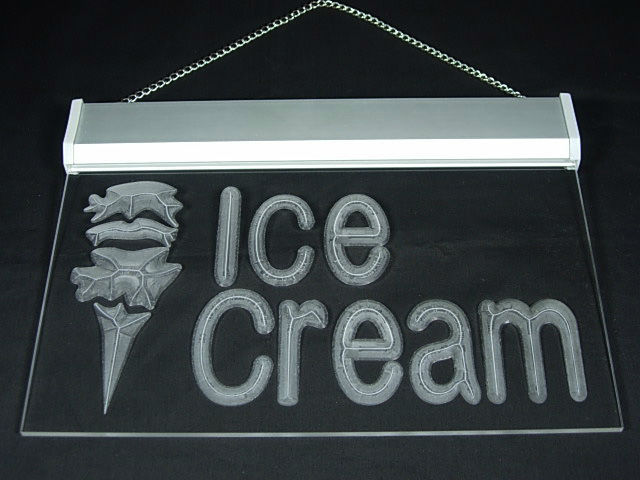 110046B Open Ice-Cream Cafe Mini Bar Chocolate Sundae Raspberry LED Light Sign