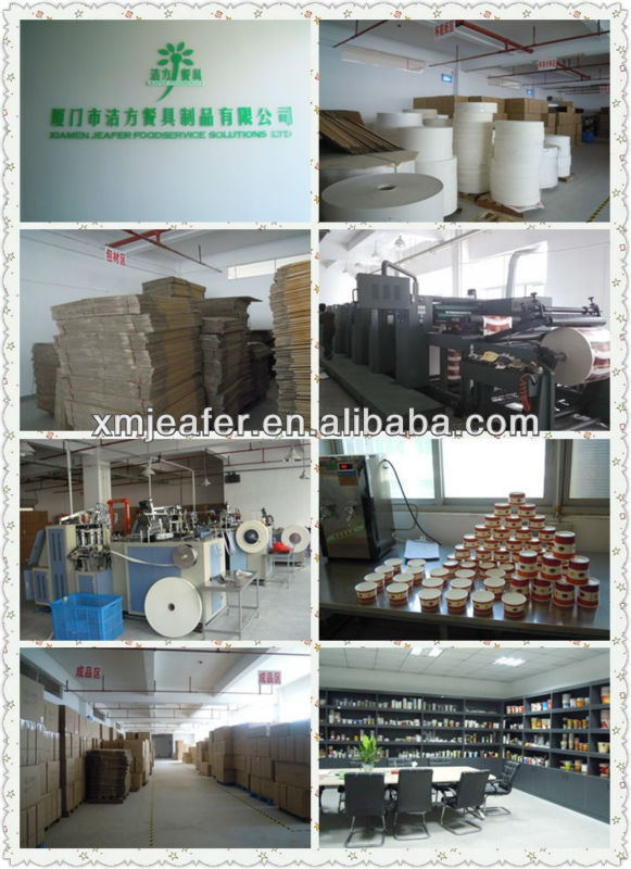 Customized printing PE coated paper soup cup with lids