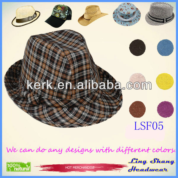 フェドーラ2013直接工場価格のファブリックの帽子販売のための涼しいバケツ帽子、 lsf24仕入れ・メーカー・工場