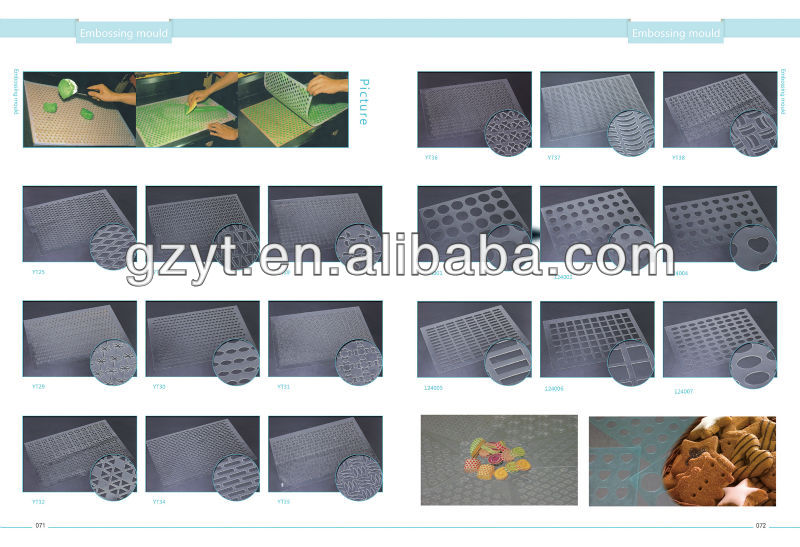 Plastic cake decoration chocolate embossing mould