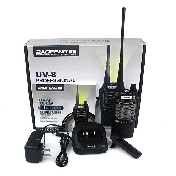 BAOFENG Dual Band Dual Watch Dual PPT Radio UV-8 5W 128CH UHF+VHF 136-174MHz/400-520MHz transceiver