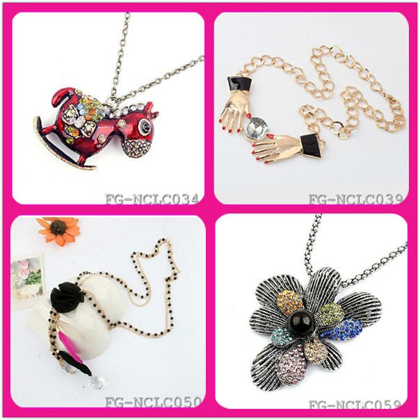 guangzhou fashion imitation jewelry big necklace different types of ...