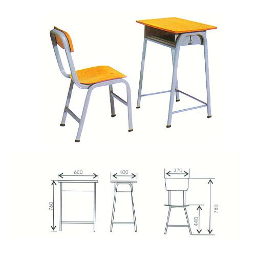 学校の家具、単一の机と椅子仕入れ・メーカー・工場