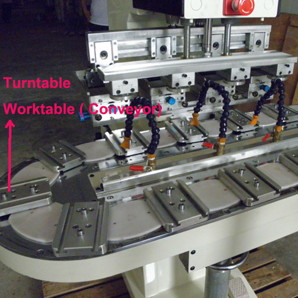 充電式電池販売hengjinパターンやロゴ6色パッド印刷コンベアで機械で高品質( hp- 300fz) d仕入れ・メーカー・工場
