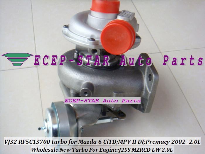 VJ32 RF5C13700 turbo for Mazda 6 CiTD MPV II DI Premacy 2002- 2.0L Engine J25S MZRCD LW 2.0L turbocharger