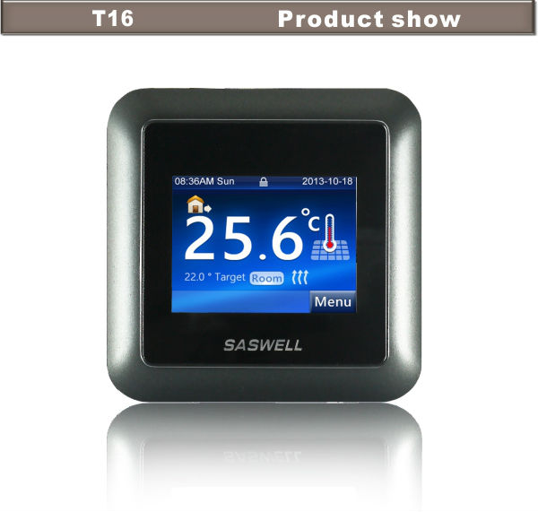 のための新製品saswell2013高解像度のカラータッチ画面プログラマブルサーモスタット問屋・仕入れ・卸・卸売り