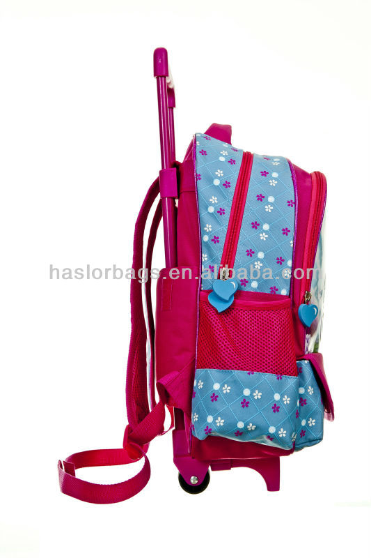 New Fashion School Trolley Bag Wholesale Kids Backpack with Wheels for Girls