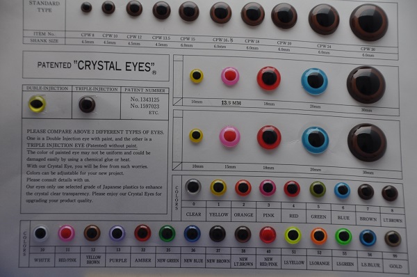 日本3つの部分の様々な色の水晶の目のための様々なデザインのぬいぐるみ人形問屋・仕入れ・卸・卸売り