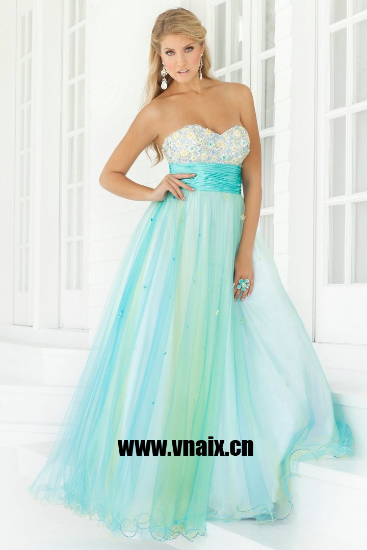 Long prom dresses light blue