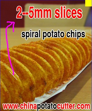 spiral potato chips slices