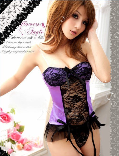 Love Fire Sexy lingerie ladies transparent lace tight-fitting vest suit Free shipping A015