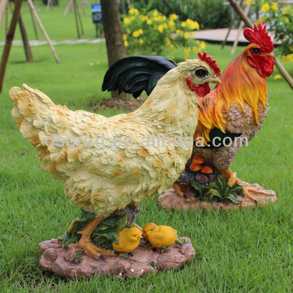 の鶏と鶏の置物樹脂家の装飾のための問屋・仕入れ・卸・卸売り
