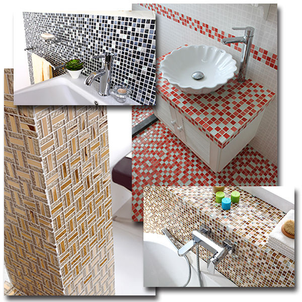 coconut shell tile Water Jet Craft Wall Paper North America Popular Resin Glass Moaic Tiles