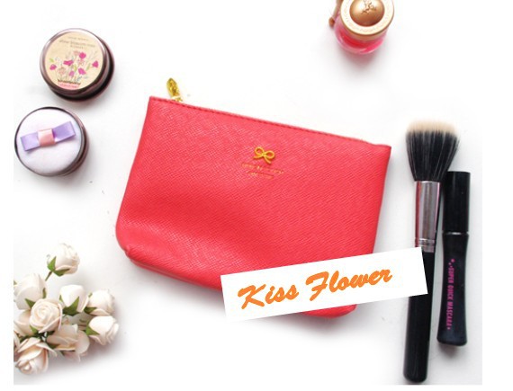 Korea Style Sweet Bow Design Zipper Cosmetic Bag 5 Color Make Up